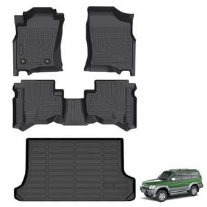 Alfombrillas para Coche, Alfombras de Plástico, Protectores de Piso 3D Tpe, Alfombrillas para Coche con Alfombrilla para Maletero para Toyota Meru 2005-2009 Landcruiser Prao J90 - Product Image 1