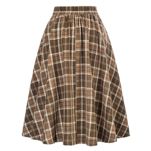 Jupes évasées rétro en tricot pour femmes, style vintage, à taille haute, respirantes, sexy, à imprimé écossais, style <span class=keywords><strong>trompette</strong></span>/sirène, sur mesure OEM - Product Image 2
