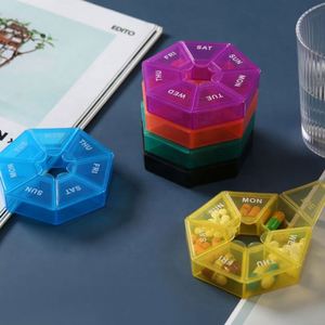 Estuche de Almacenamiento de Pastillas Mini, Portátil, con Logotipo Personalizado, a Prueba de Niños, Multicolor, Organizador Diario/Semanal para Medicamentos de 7 Días, Venta al Por Mayor - Product Image 1
