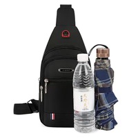 Bolsa de pecho impermeable para auriculares, bolsa de hombro ligera para teléfono móvil para hombre, bolsa de hombro para el pecho