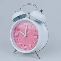 Maßgefertigte 4 Zoll Vintage Metall-Tischuhr Quarzwerk Hochwertige Retro-Design Heimdekoration Geschenk mit Schlummerfunktion