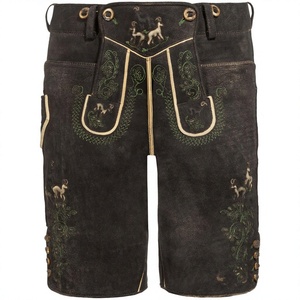 Pantalones Cortos Tradicionales Bávaros de Cuero de Ante Vacuno para Hombre, Oktoberfest, de Secado Rápido, Transpirables, con Bolsillos Tejidos - Product Image 1