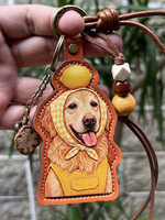 Pendentif de sac à dos personnalisé pour chien, en cuir PU gravé, motif Teddy VIP, cadeau souvenir pour animaux de compagnie