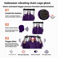 Nueva Jaula Fantasma Eléctrica con Luz y Sonido para Halloween, Decoración de Terror para Interiores
