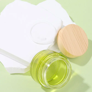 Cao Cấp 15G 30G 50G Màu Xanh Lá Cây Ô Liu Rộng Miệng Thủy Tinh Mỹ Phẩm Jar Mặt Kem Nồi <span class=keywords><strong>Container</strong></span> Với Hạt Tre Nắp Cho Kem Dưỡng Da - Product Image 6