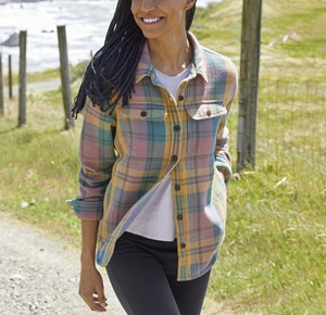 Brushed Shacket Fall Winter Digital Print Thick Shirt <strong>Check</strong> <strong>Jacket</strong> <strong>Ladies</strong> Soft Thick Coats Flannel Fleece Plaid Women Overshirt - Product Image 5
