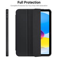 Étui de protection léger et précis pour tablette iPad 10,2 pouces (7e/8e/9e génération), coque folio avec support et porte-crayon
