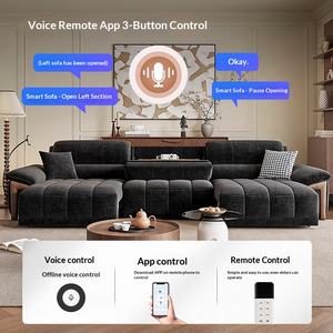 Canapé-<span class=keywords><strong>lit</strong></span> 3 <span class=keywords><strong>places</strong></span> multifonctionnel en chenille, style vintage, sans fixation murale, avec télécommande et Bluetooth intégré - Product Image 4