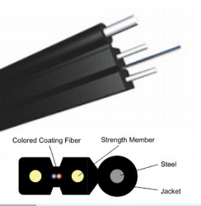 Câble à fibre <span class=keywords><strong>optique</strong></span> FTTH monomode intérieur/extérieur G652D/G657A1/G657A2 avec <span class=keywords><strong>fil</strong></span> d'acier autoportant - Product Image 6