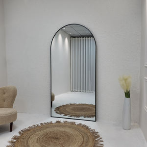 <span class=keywords><strong>Espejo</strong></span> de pie grande de diseño moderno, <span class=keywords><strong>espejo</strong></span> de pared con marco de metal, forma de arco, 5 mm HD - Product Image 2