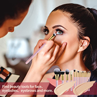 Ensemble de pinceaux de maquillage vegan professionnels GRACEDO avec manche en bois, personnalisable pour le visage et le correcteur