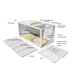 Casa Contenedor Desmontable Ecológica con Estructura <span class=keywords><strong>de</strong></span> Acero, Unidad Prefabricada <span class=keywords><strong>de</strong></span> Ahorro Energético para Oficina Exterior o Almacén en Europa - Product Image 4