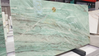 Quartzite vert Da Vinci pour carreaux muraux, dalle de marbre vert, table basse en marbre vert, table à manger, dalle de pierre vert émeraude de luxe