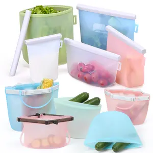 Personnalisé sans BPA frais gardant auto-scellant Peva étanche étanche cuisine Sandwich réutilisable Silicone sac de stockage des aliments