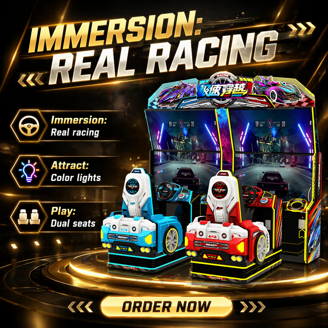 Factory Direct Speed Crossing Dual-screen Metal Racing Simulator 2 Player Motion Driving Game Machine 1 Year for Game Center