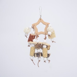 Groot pioenroos vogel speelgoed papegaai kauwspeelgoed natuurlijk multicolor hangend houten vogelspeelgoed met snavelvijzel voor parkieten & tijgerhuidvogels - Product Image 5