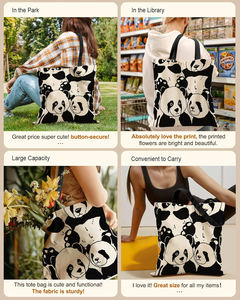 Bolsa De <span class=keywords><strong>Lona</strong></span> Con Cremallera De gran capacidad, bolso personalizado con estampado De letras, bolso De mano De algodón De <span class=keywords><strong>lona</strong></span> para compras de comestibles a la moda - Product Image 4