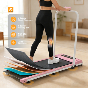 Caminadora Eléctrica Plegable Mini para Debajo del Escritorio con Pantalla LED, Caminadora Portátil de Color Rosa para Uso en el Hogar y Gimnasio - Product Image 4