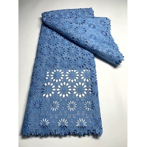 Nouveau produit, tissu en dentelle de cordon en tissu, avec des motifs Aso Oke perlés, pour les femmes nigérianes, vêtements de fête - Product Image 1