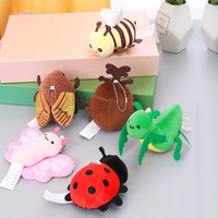 Jouet en peluche mignon : Mantis, Cigale, Abeille, Poupée insecte, Pendentif porte-clés, Accessoire de sac à dos, Vente en gros
