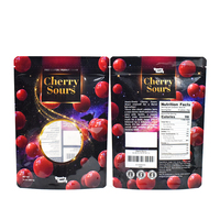 Sachet Mylar Doypack refermable imprimé sur mesure avec fenêtre circulaire transparente à finition brillante pour bonbons acidulés