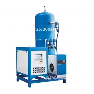 Compresor de aire de espiral con inyección de aceite estacionario APCOM, unidad completa con tanque de aire, ultra silencioso y de baja vibración para trabajos electrónicos. - Product Image 1