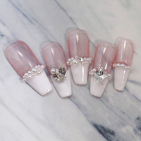 Populaire 3D Boîte Perles Rondes Nail Decoration1.5-4mm Haute Qualité Blanc et Beige Diy Nail Art Accessoires pour Nail Salon