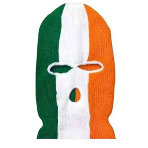 Трикотажная Балаклава с ирландским флагом, зелено-бело-оранжевая Трехцветная полосатая маска для лица с цифровой печатью, обычная ткань - Product Image 5