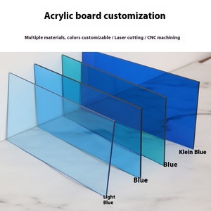 Klein bleu foncé bleu clair personnalisé pour plexiglas panneau décoratif bleu Transparent acrylique couleur boîte coupe feuilles de plastique - Product Image 2