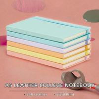 Carnet à couverture rigide ligné 70 GSM en cuir PU imprimé, bloc-notes numérique avec porte-stylo, 5,7 x 8,3 pouces A5, multicolore
