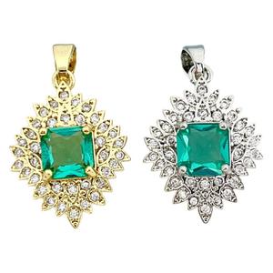 Colgante de aleación de zinc con forma de estrella y engaste de cristal de esmeralda para joyería de fiesta Y9165 - Product Image 5