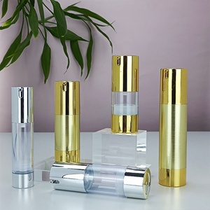 Flacon pompe airless de luxe vide 15ml 30ml 50ml, argent brillant électroplaqué UV, pour crème et lotion - Product Image 5