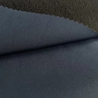 100% Poliéster imitación memoria T400 tejido elástico unido con forro polar negro para chaqueta Softshell