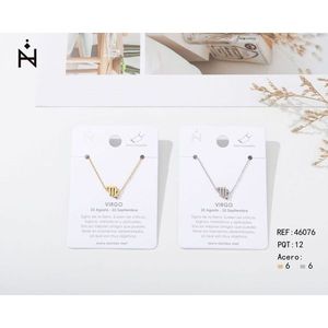 Cavigliera con ciondolo Vergine in acciaio inossidabile per donna, regalo di gioielleria zodiacale - Product Image 1