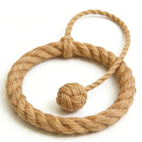 Anneau mural en jute tressé à la main, boule de corde à suspendre, 6 tailles de 10 cm à 35 cm, fibre naturelle, anneau rustique