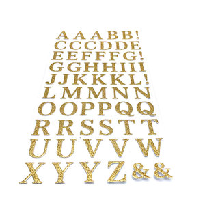 Chết Cắt Vàng Long Lanh Bling Nhật Bản ABC Bảng Chữ Cái Số Dán Cho Máy Tính Xách Tay Kế Hoạch Trang Trí - Product Image 4