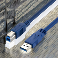 Kabel Printer USB 3.0 panjang kustom a Male ke B Male 30cm sampai 5M Foil jalinan terlindung untuk pemindai Hard Drive