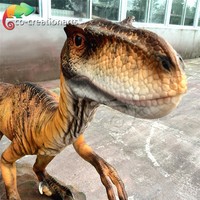Dilophosaure animatronique grandeur nature en acier et silicone pour parc à thème (utilisation en extérieur/en intérieur)