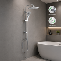 Ensemble de douche moderne pour salle de bain d'hôtel, baignoires, pomme de douche trois fonctions, séparateur d'eau, installation facile, montage mural