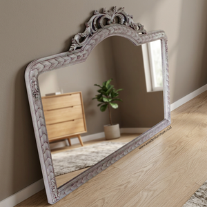 Miroir antique, cadre classique, style français, accessoires en bois - Product Image 2
