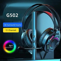 Casque de jeu G502 en gros pour ordinateur de bureau et portable - Casque filaire USB supra-auriculaire avec suppression du bruit et câble de 2,0 m