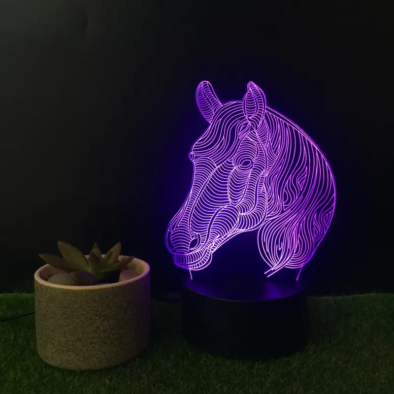 3D night lamp LED acrylic visual new zebra colorful 3D shadow lamp For Kid Gift
