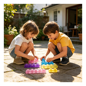 Safe TPE Bricks Toddler Rainbow Manipulative Toy Classroom Sorting Assembly Skill <b>Builder</b> Independent Exploration - Product Image 4