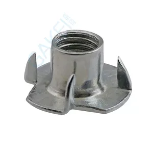 China Wholesale Custom Thread Insert T-nuts 3/8 5/16 M4 M5 M6 M8 M10 Slot Drop In T Nut Stainless Steel 4 Claw Tee Nut