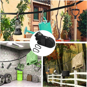 Oxford Outdoor Camping Rope With Carabiners <b>Red</b> Black Khaki Military Green <b>Tent</b> Tarp Extension Belt Survival Tools - Product Image 2