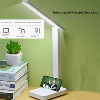 Lampe d'étude pliable pour étudiants, lampe de bureau LED moderne rechargeable par toucher, lampe de table pliable