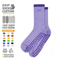 Chaussettes de Pilates en coton antidérapantes avec logo personnalisé, chaussettes de sport d'intérieur, chaussettes de barre, chaussettes de yoga pour femmes