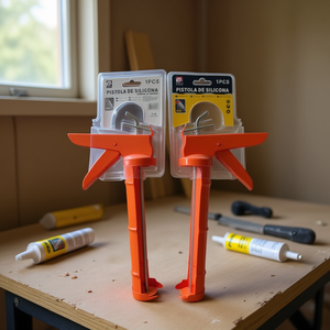 Caulking Gun PISTOLA DE SILICONA Orange 1Pcs For Sealant Application - Product Image 3