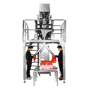 Máquina de embalagem vertical semiautomática de sementes de nozes com balança multi-cabeça Coleta manual