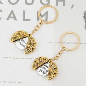 Hotsale Sunflower Keychain Metal Alloy Keyring You Are My Sunshine Keychain - Product Image 5